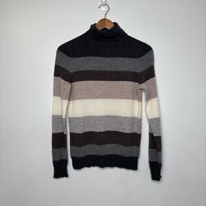 Charter Club Cashmere Luxury Turtleneck Sweater Striped XS